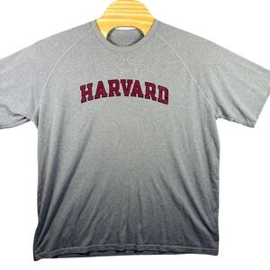 Under Armour Harvard Crimson HeatGear Loose T Shirt Men's 2XL Gray Loose Fit